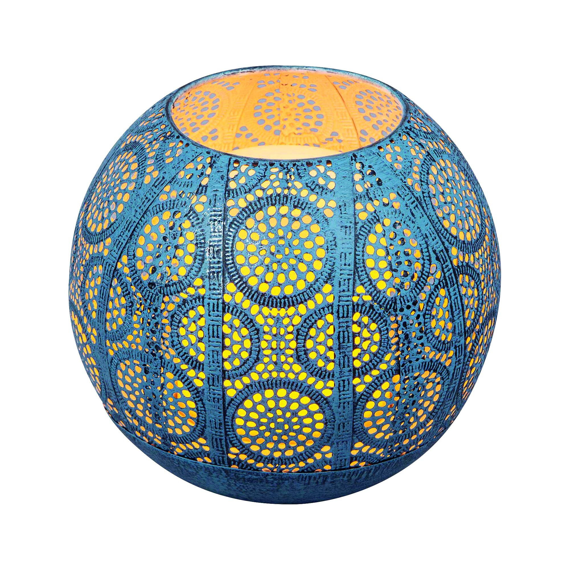 Türkises Solar Dekolicht mit orientalischem Muster