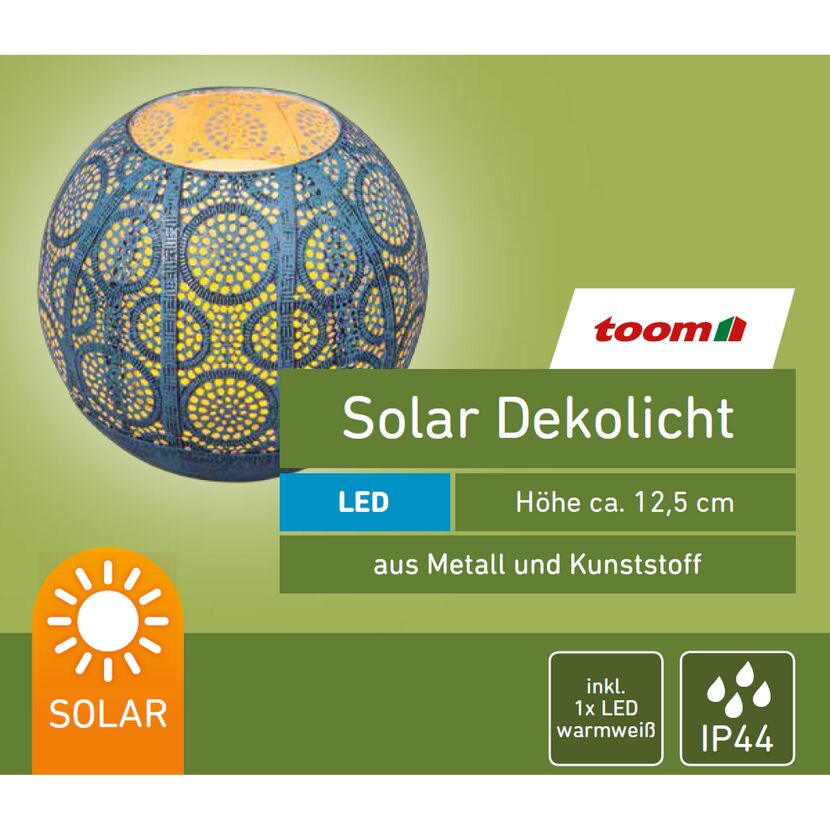 Rundes Solar-Dekolicht aus Metall und Kunststoff