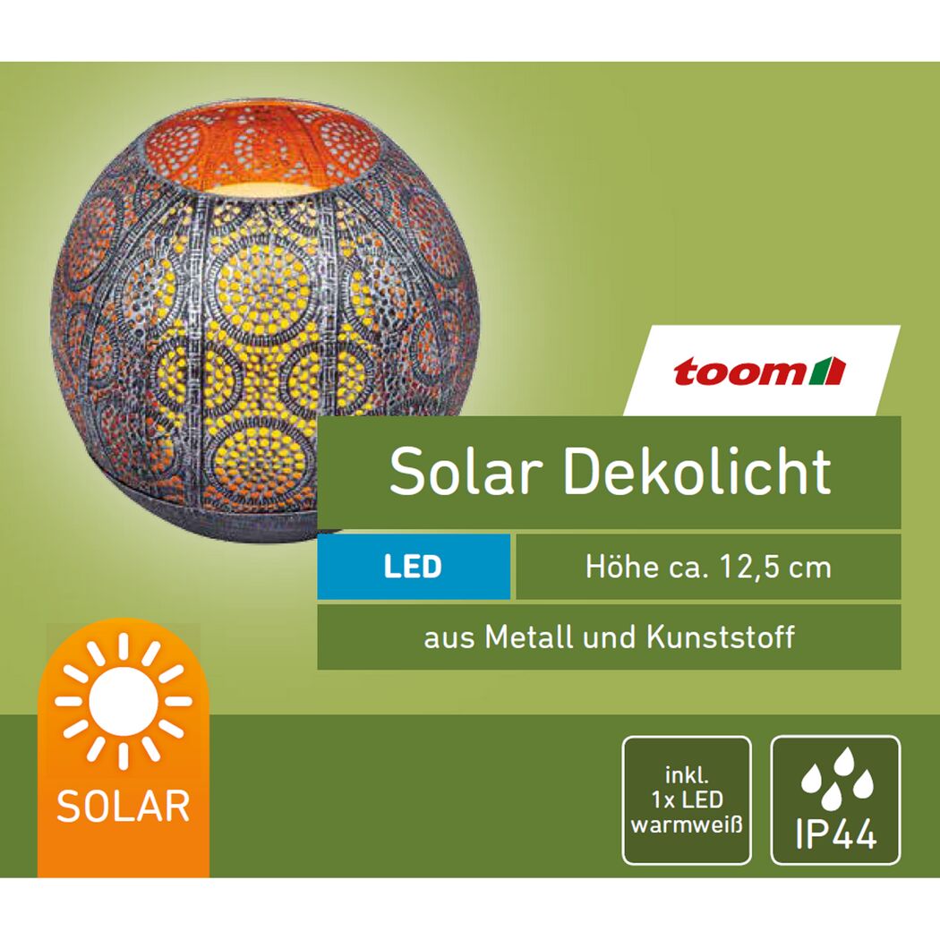 Solar-Außentischlampe warmweiß IP 44 Ø 15 x 12,5 cm