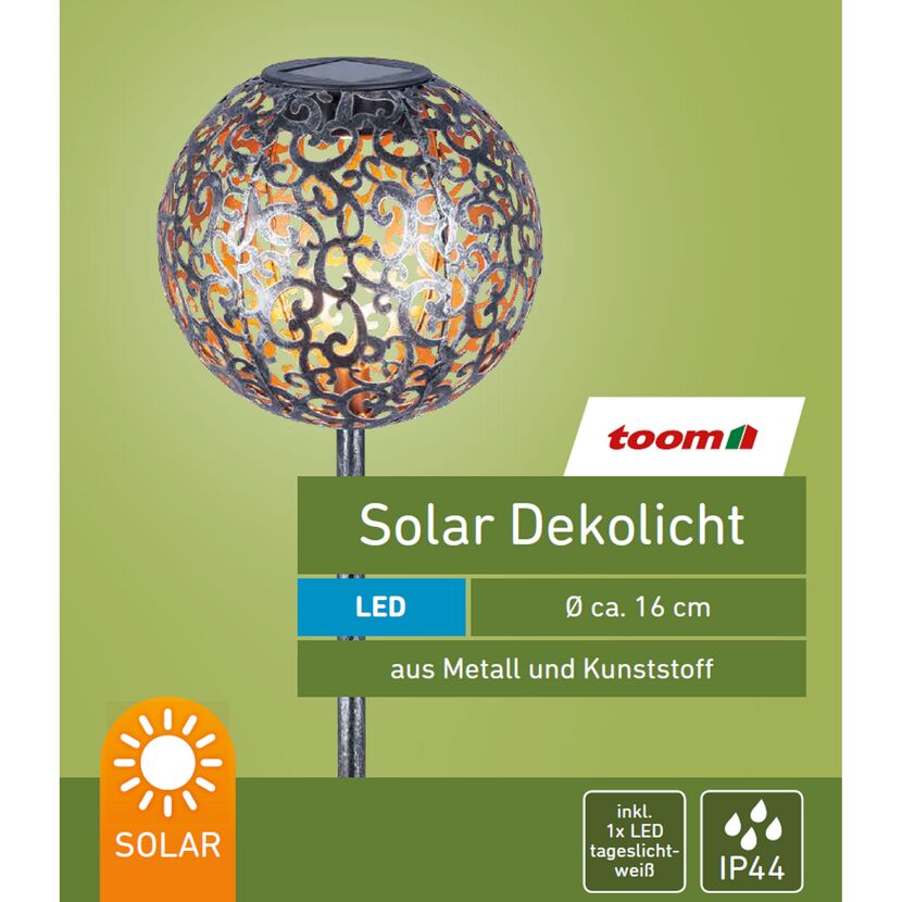 Solar-Dekolicht aus Metall und Kunststoff