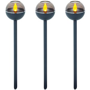 Solar-Gartenfackelset warmweiß IP 44 Ø 7,4 x 34,4 cm 3 Stück