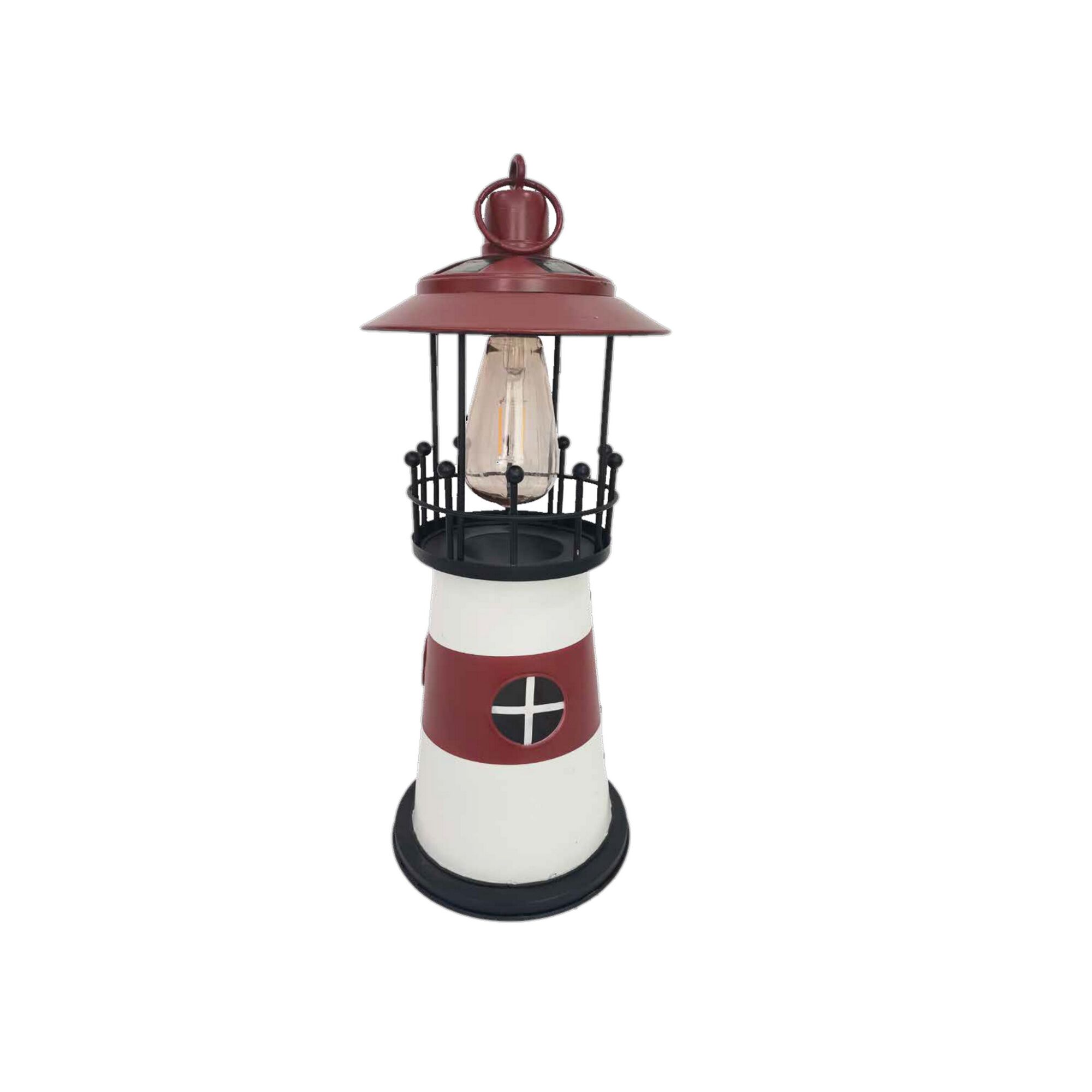 Dekorativer Leuchtturm rot-weiß