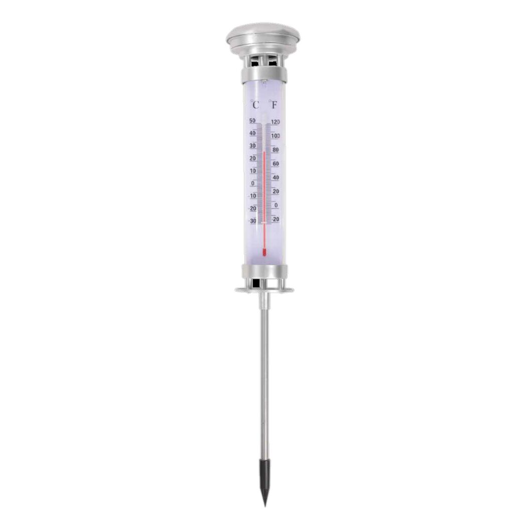 Solar-Thermometer silbern 9 x 58 cm