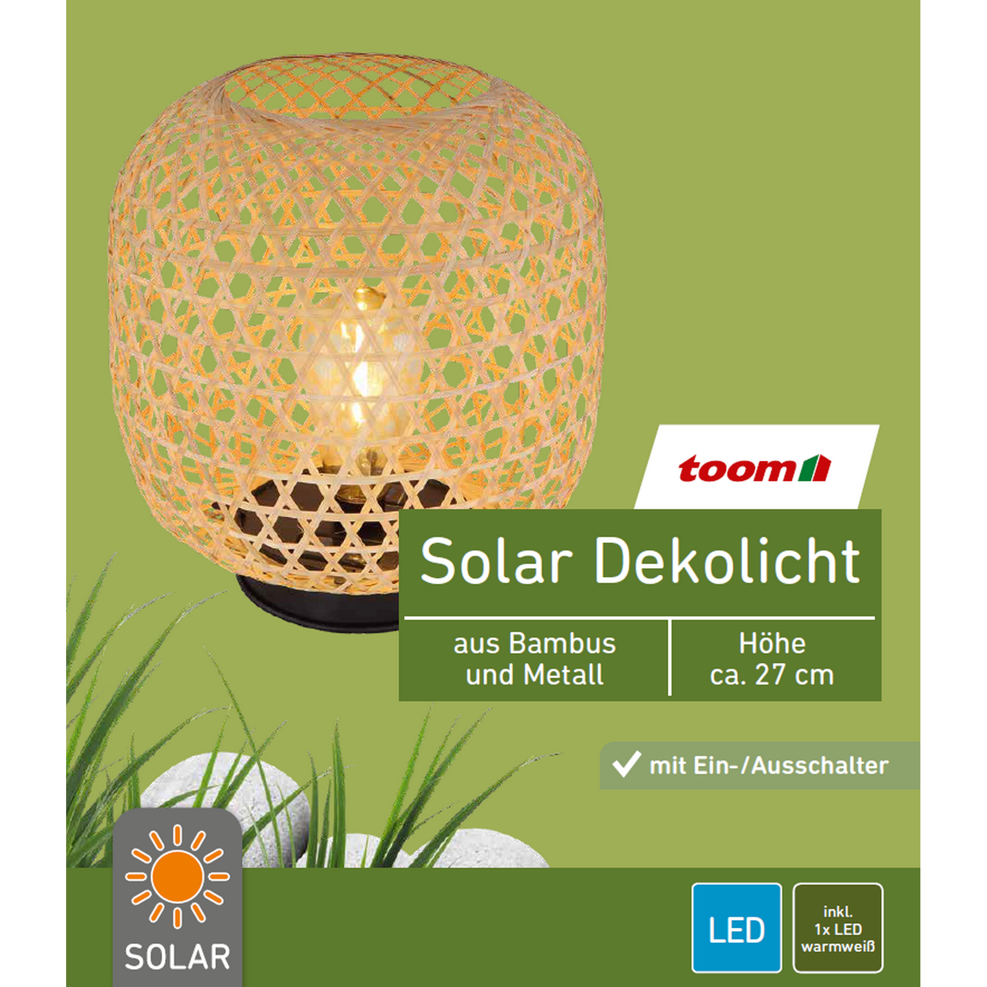 Solar-Dekoleuchte braun Ø 23,5 x 27 cm + product picture