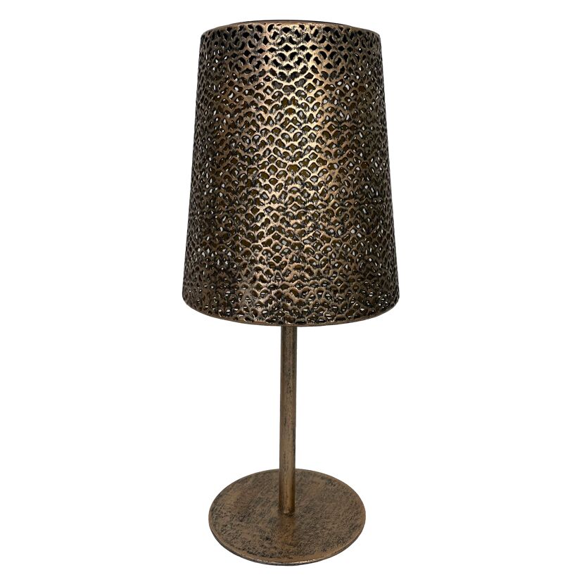 Metallene Solar-Tischleuchte in gold