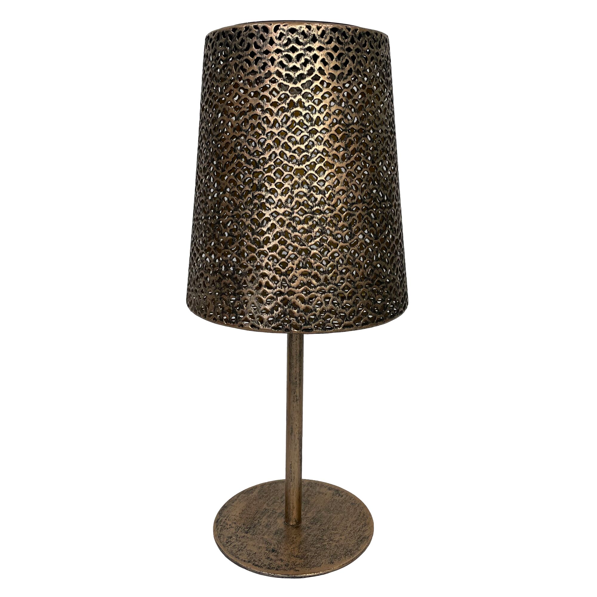 Metallene Solar-Tischleuchte in gold