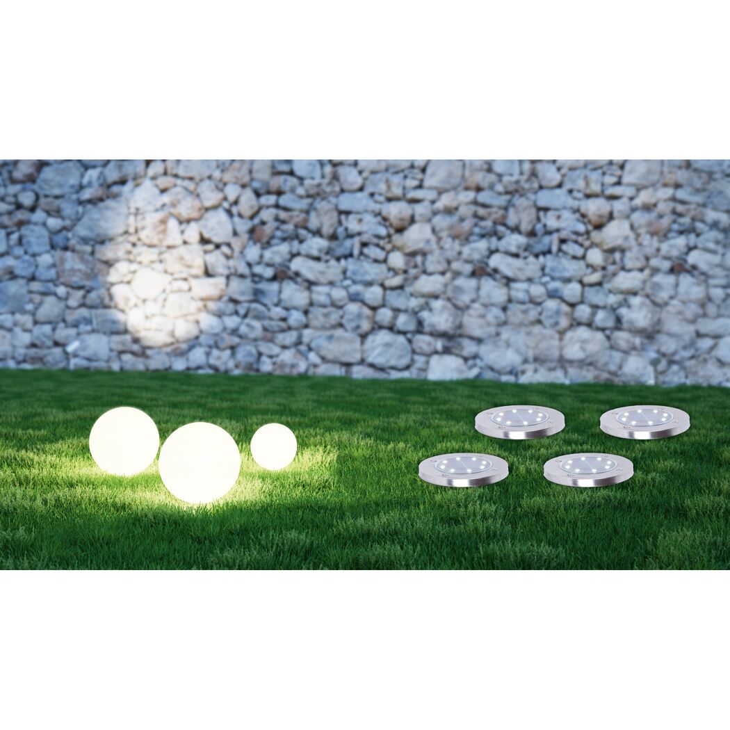 Solar-Bodenleuchte tageslichtweiß IP 44 Ø 11,8 x 13 cm