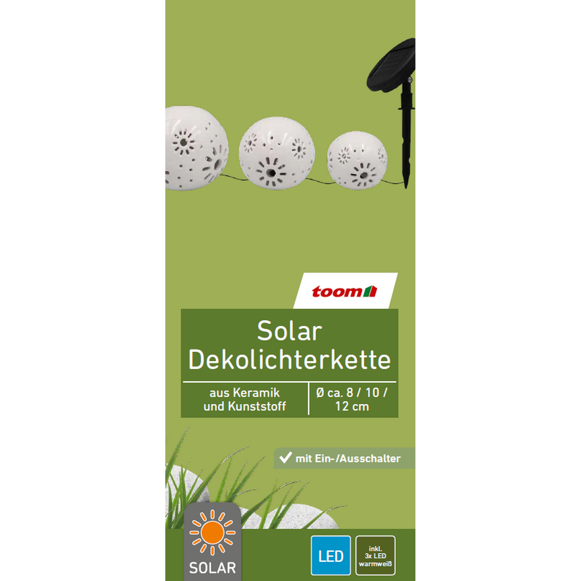 Solar-Lichterkette weiß Ø 8 / 10 / 12 cm + product picture