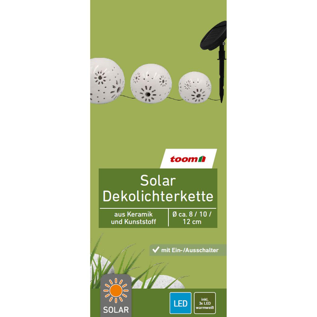 Solar-Dekolichterkette aus Keramik und Kunststoff