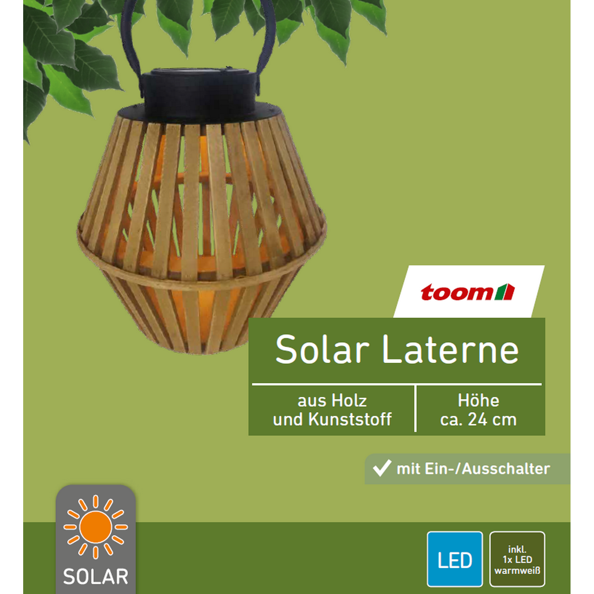 Solar-Laterne braun/schwarz Ø 22,5 x 24 cm + product picture