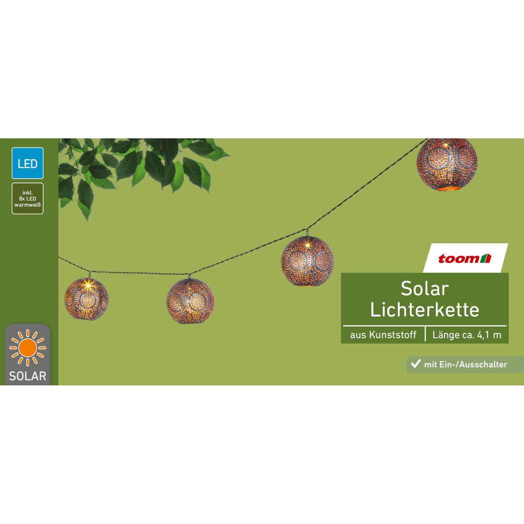 Solar-Lichterkette 'Oriental' warmweiß IP 44 Ø 8 cm