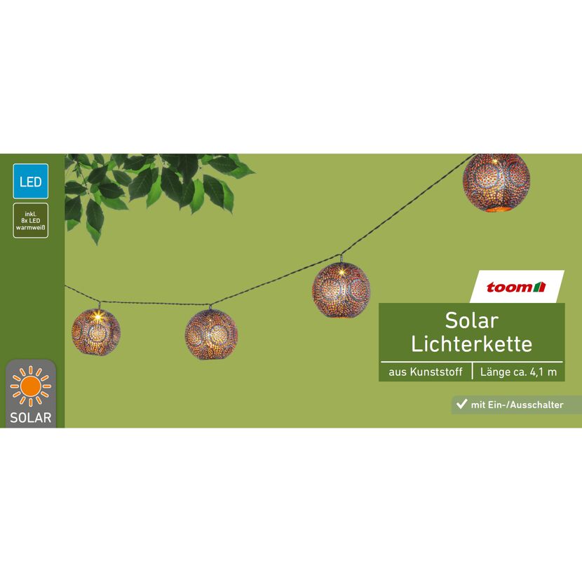 Solar Lichterkette mit 8 LEDs
