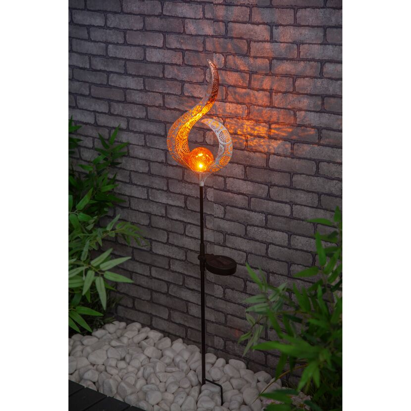Solar-Dekofackel Oriental weiß
