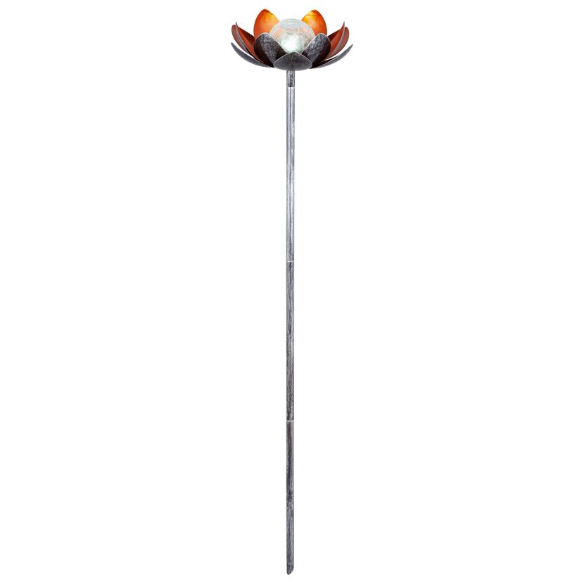 Solar Dekolicht Lotusblume Stab
