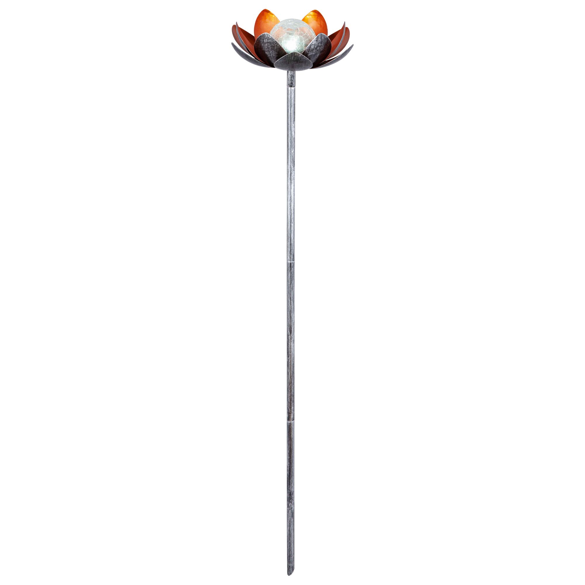 Solar Dekolicht Lotusblume Stab