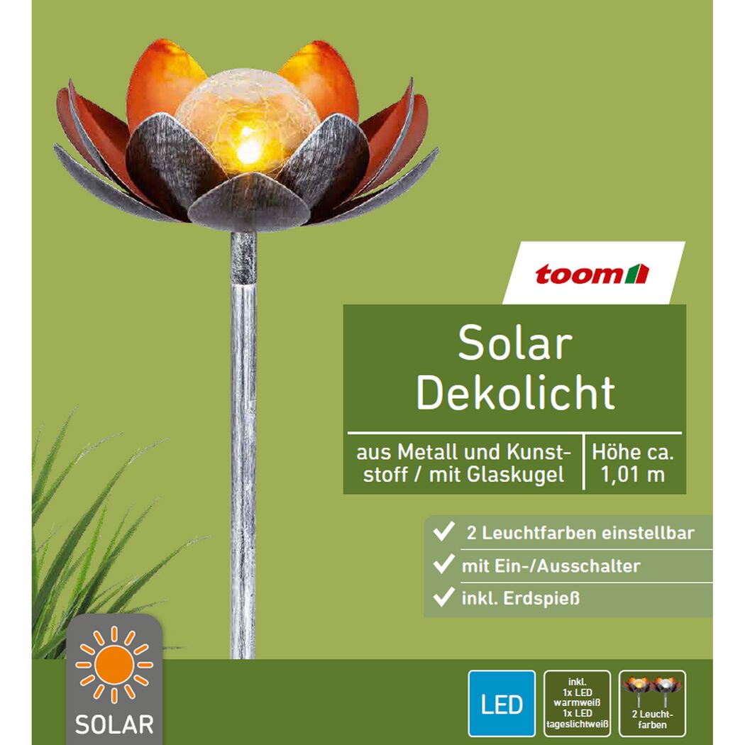 Solar-Spießlampe warmweiß, neutralweiß IP 44 Ø 22 x 101 cm
