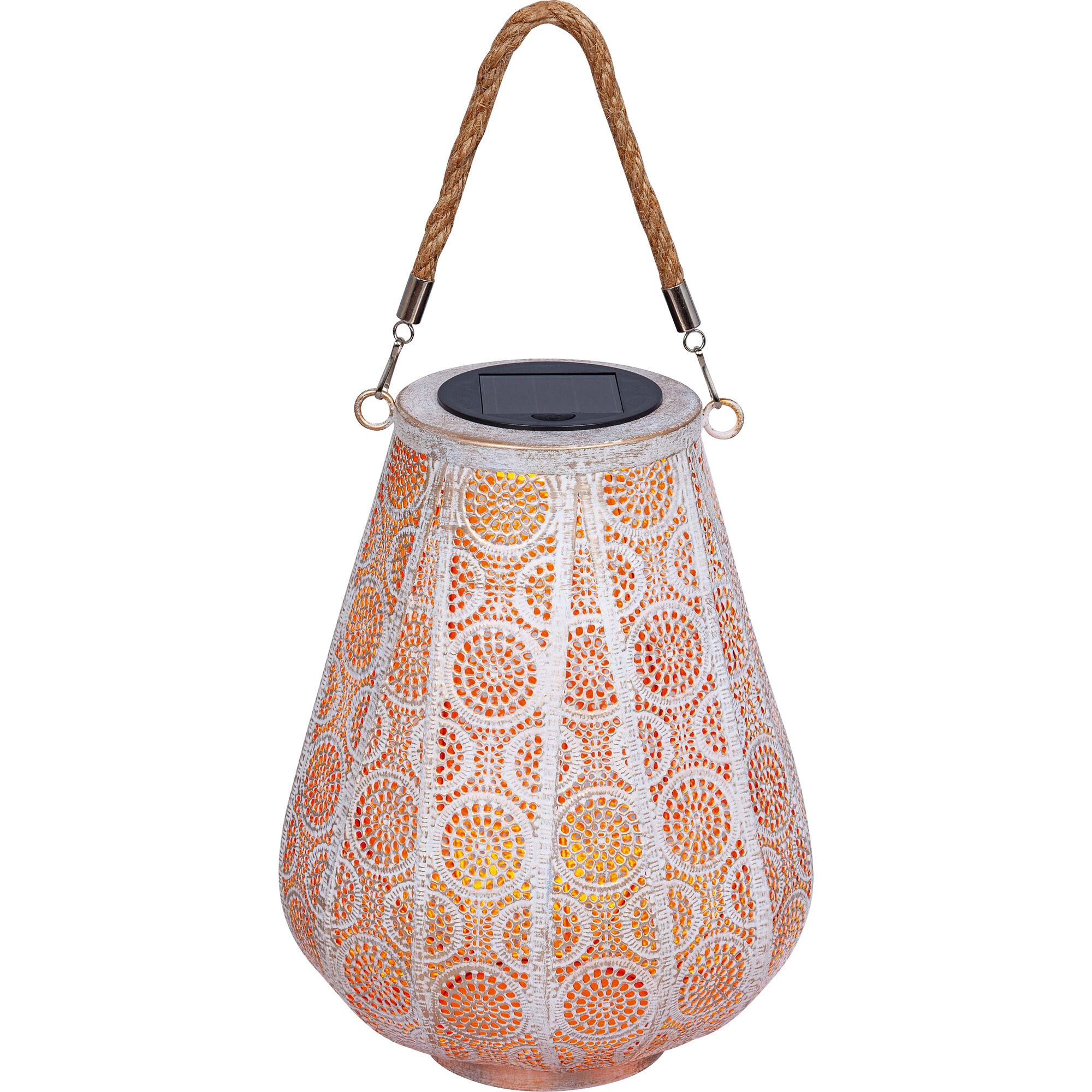 Weiße Solar-Laterne mit orientalischem Muster