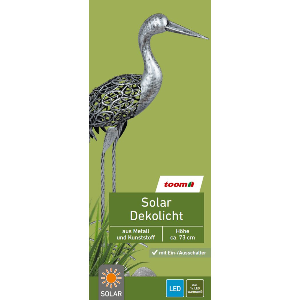 Solar-Außenstehlampe warmweiß IP 44 33 x 73 cm