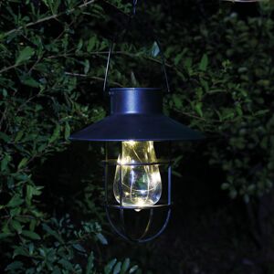 LED-Solar-Laterne Kunststoff schwarz 20 cm
