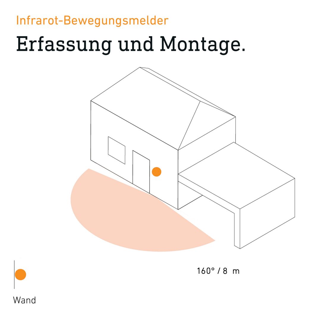 LED-Außenwandstrahler 'XLED curved ' mit Bewegungssensor 9,3 W 862 lm warmweiß IP 44 16 x 10,7 cm