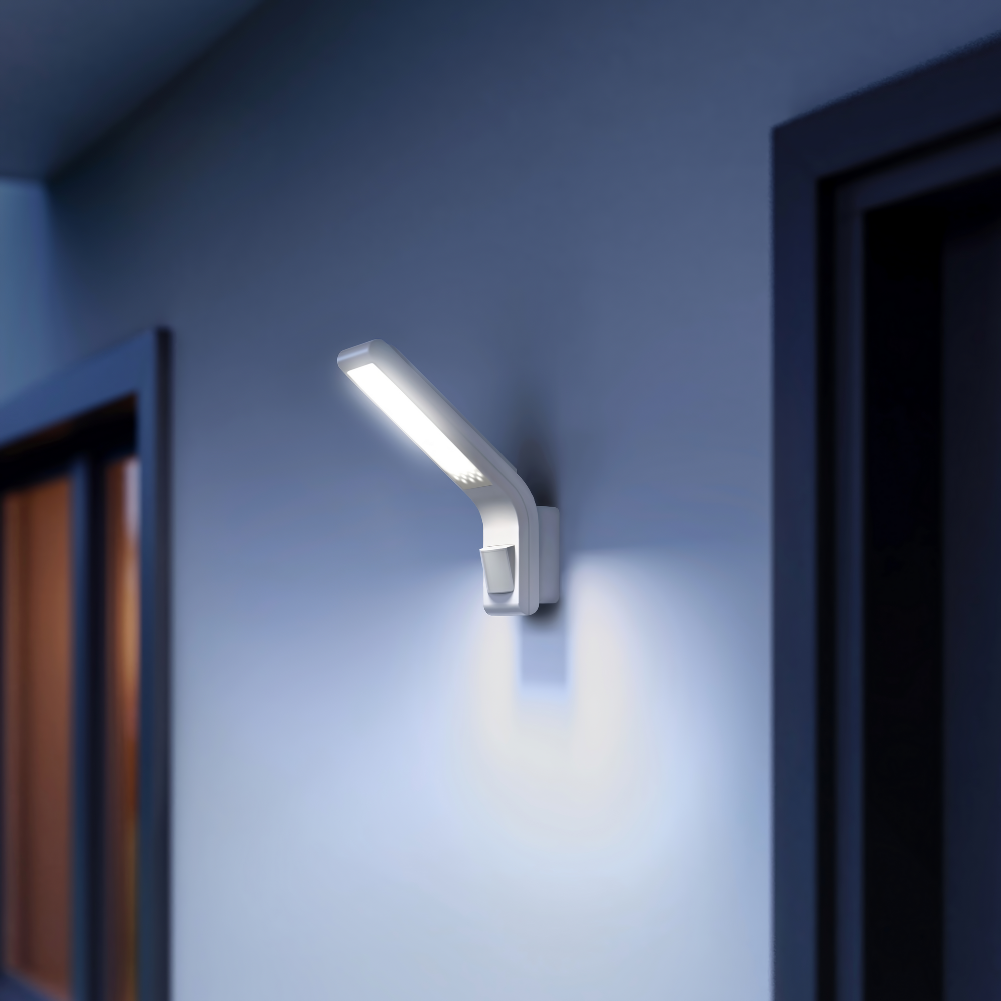 LED-Wandstrahler 'XLED slim S' mit Bewegungsmelder weiß 6,6 x 24,1 cm 7,2 W