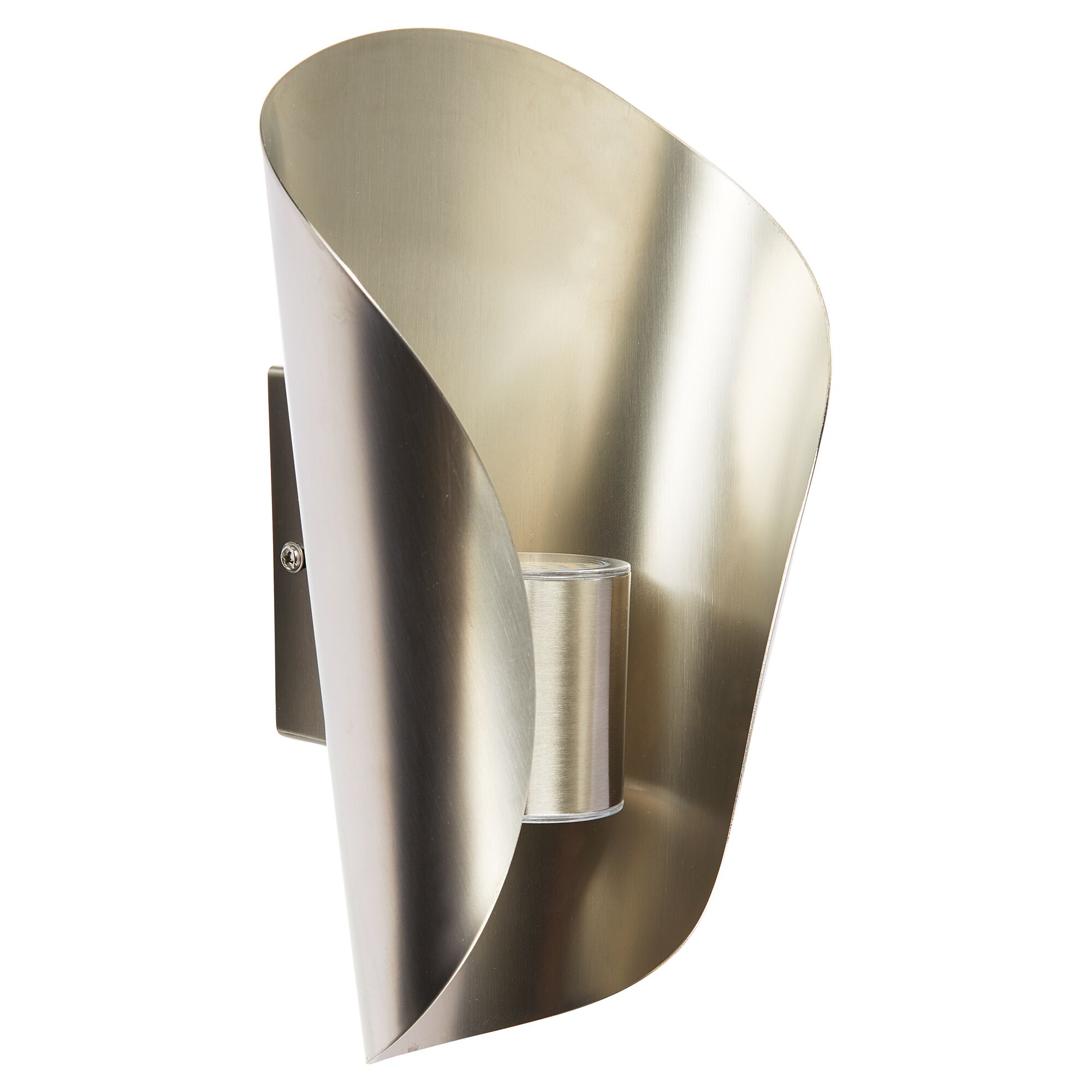 Metallene Wandleuchte Bosaro in Edelstahlfarben