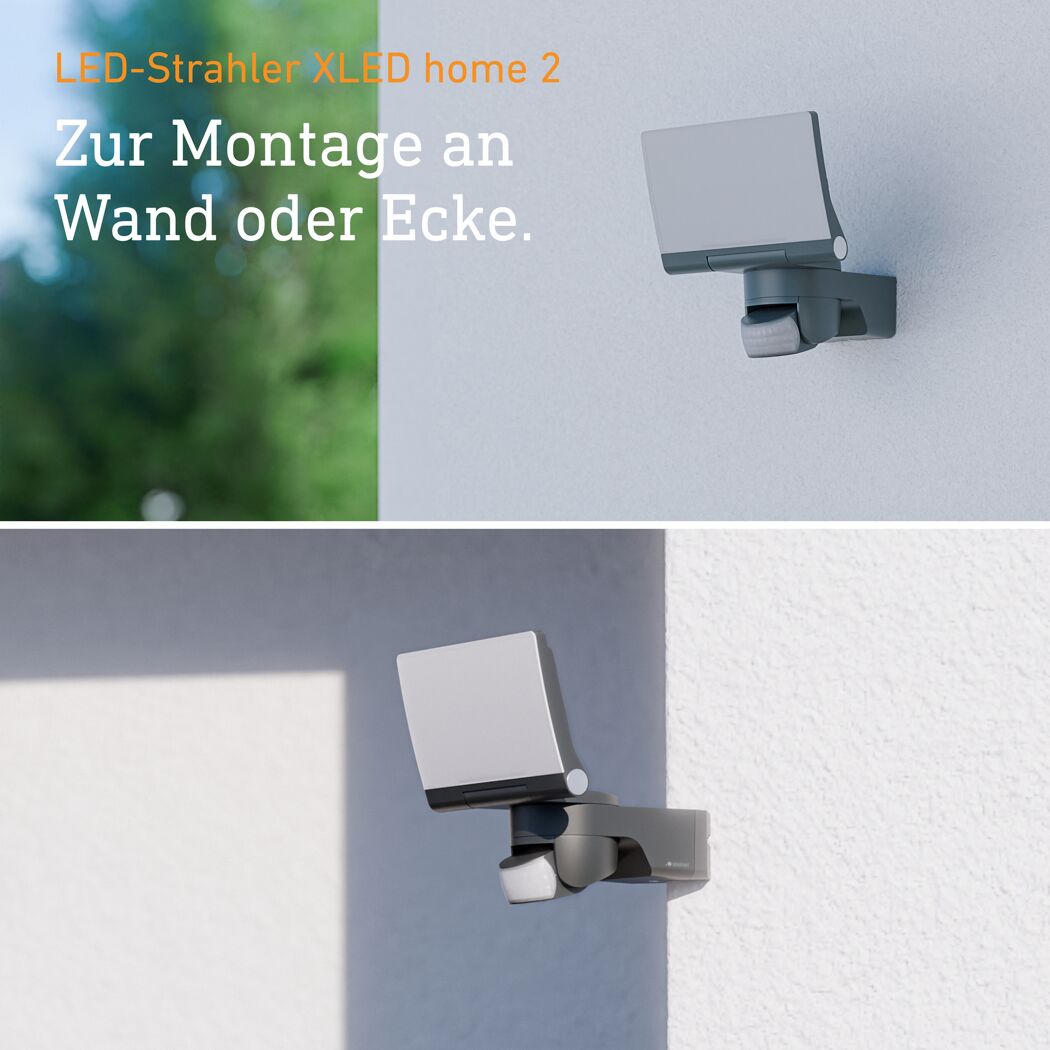 LED-Außenwandstrahler 'XLED home 2' mit Bewegungssensor 13,7 W 1550 lm warmweiß IP 44 18 x 21,8 cm