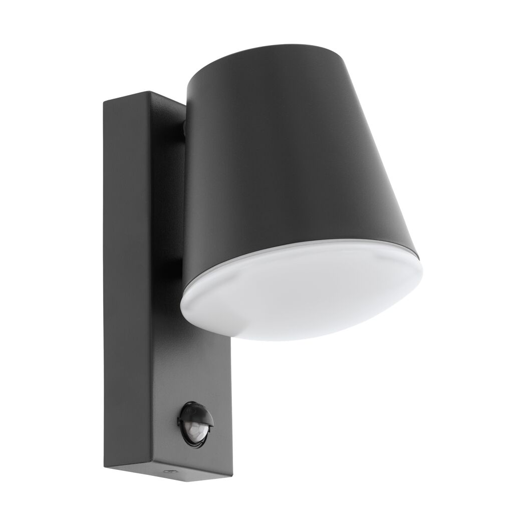 Schwarze Wandleuchte Caldiero mit Sensor