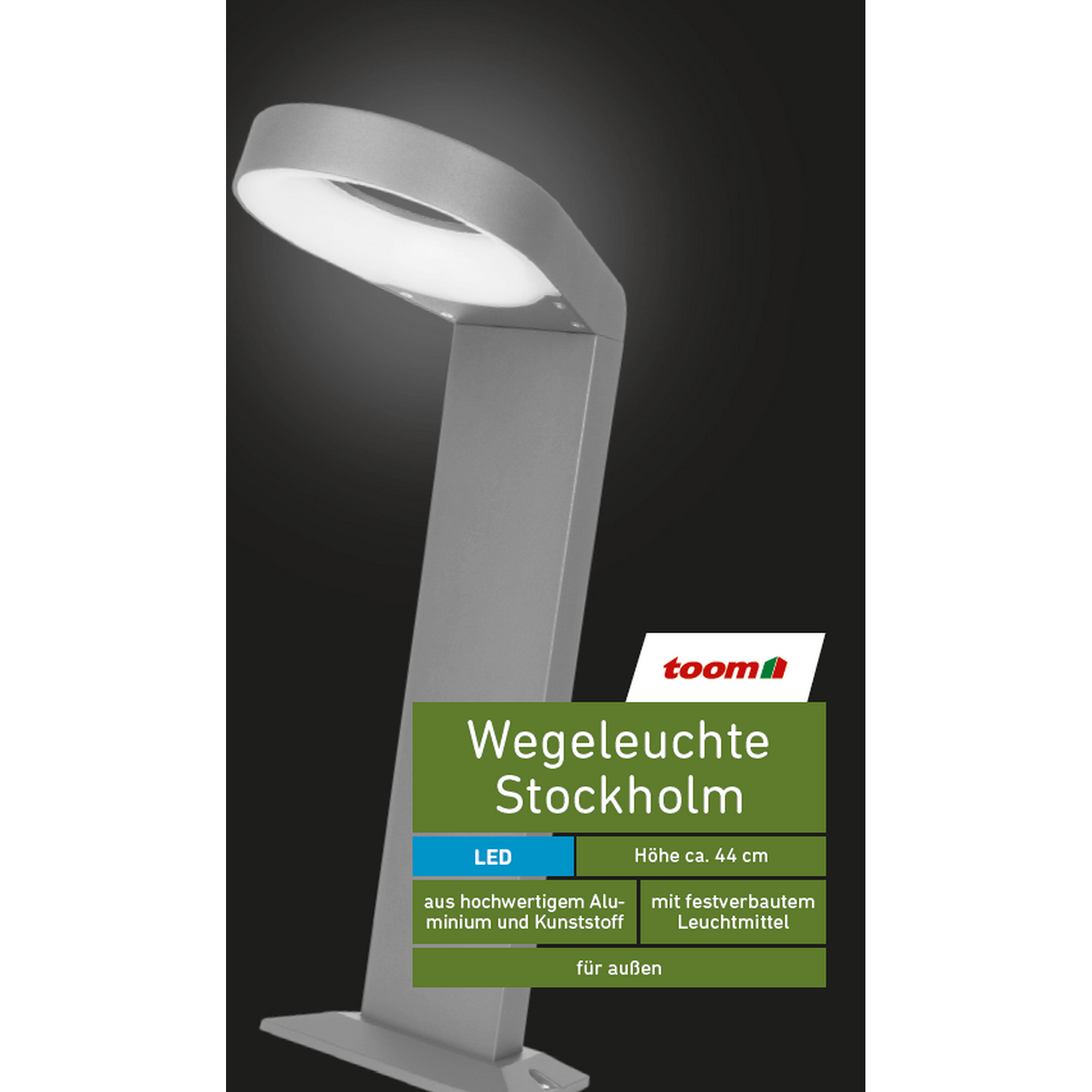LED-Wegeleuchte 'Stockholm' anthrazit 44 cm + product picture