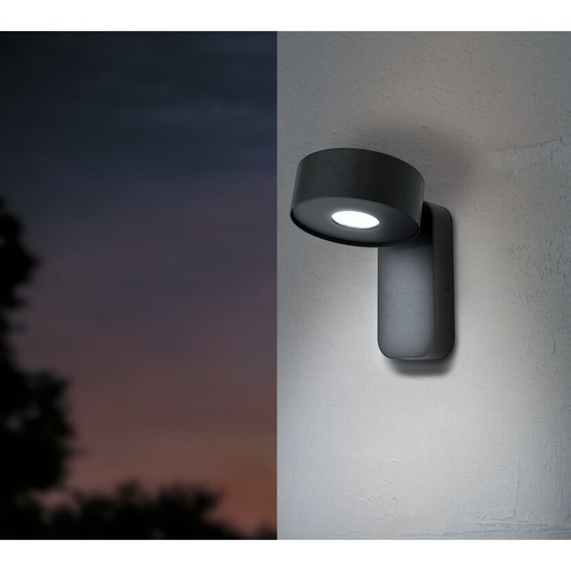 Schwarze Außenwandleuchte Palosco