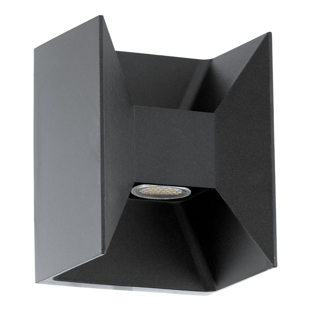 Schwarze LED Außenwandleuchte Morino