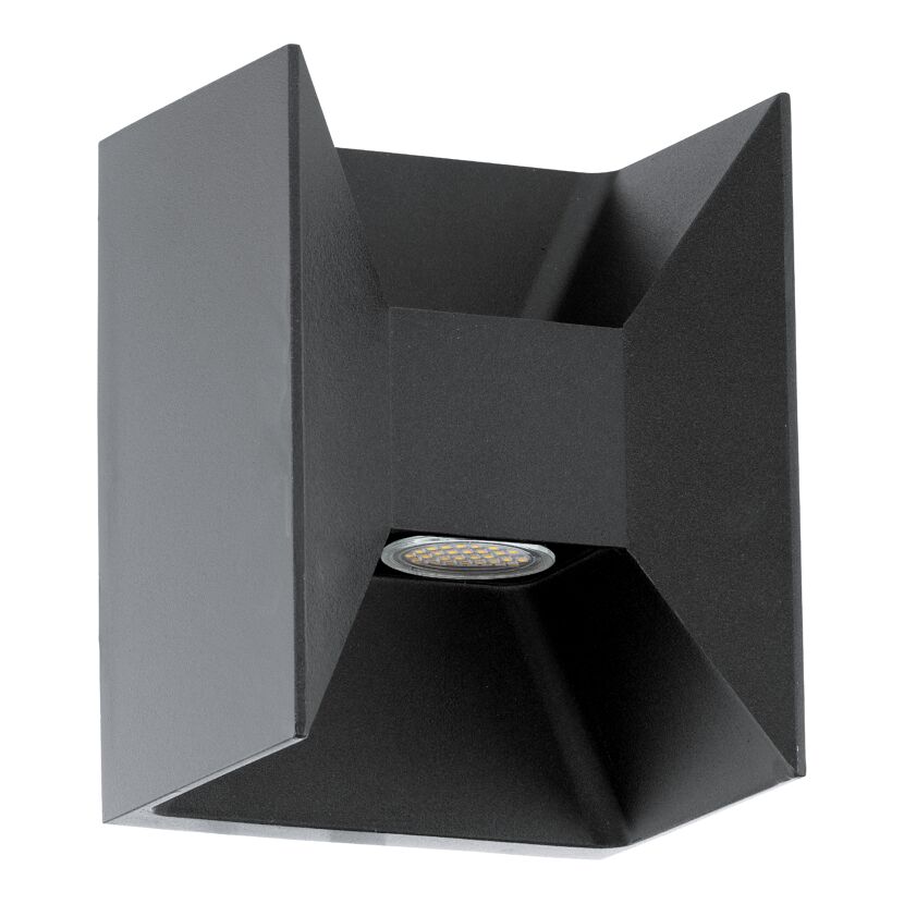 Schwarze LED Außenwandleuchte Morino