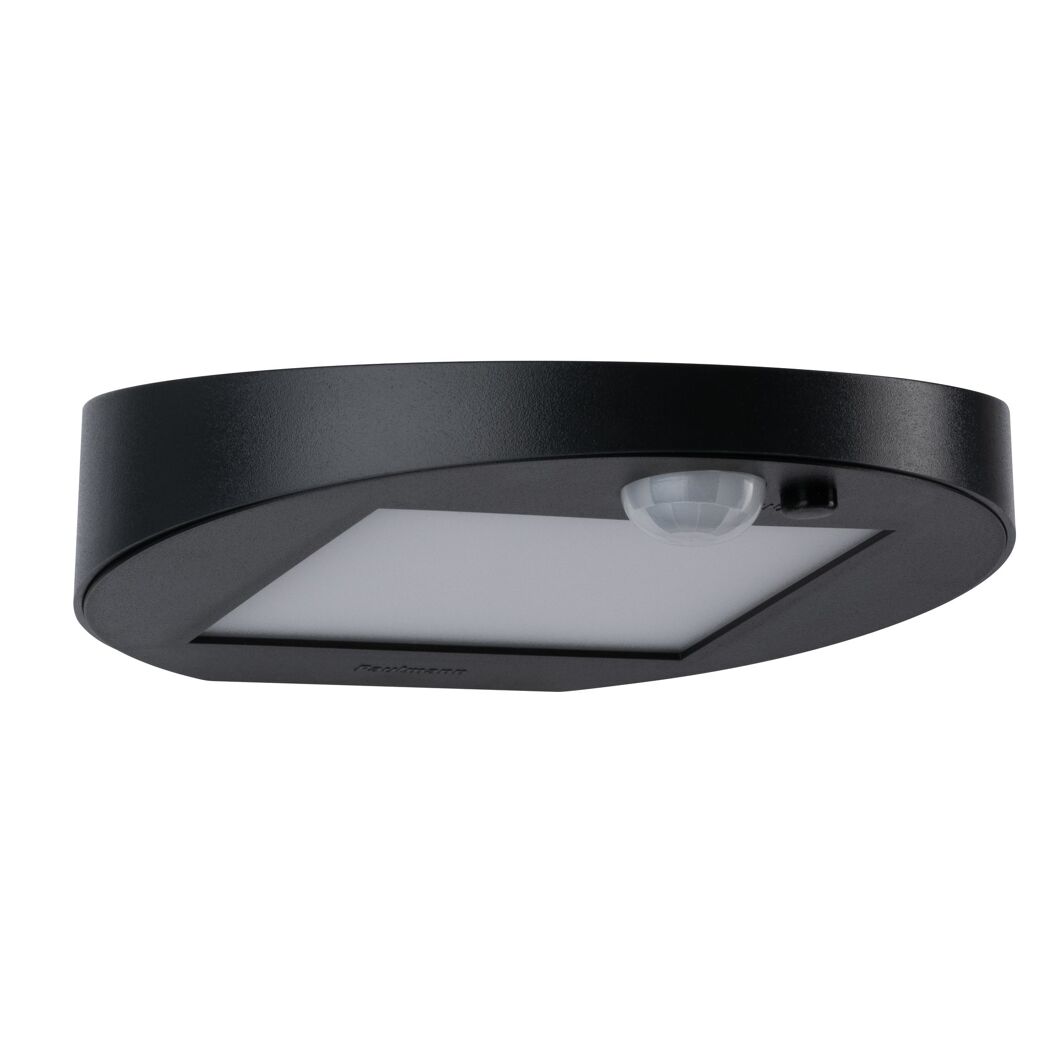 Schwarze LED Solar-Hausnummernleuchte Dayton mit Bewegungsmelder