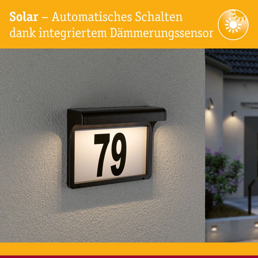 Solar-Hausnummernleuchte 'Dayton' 2 lm 22,5 x 17,5 x 6,3 cm