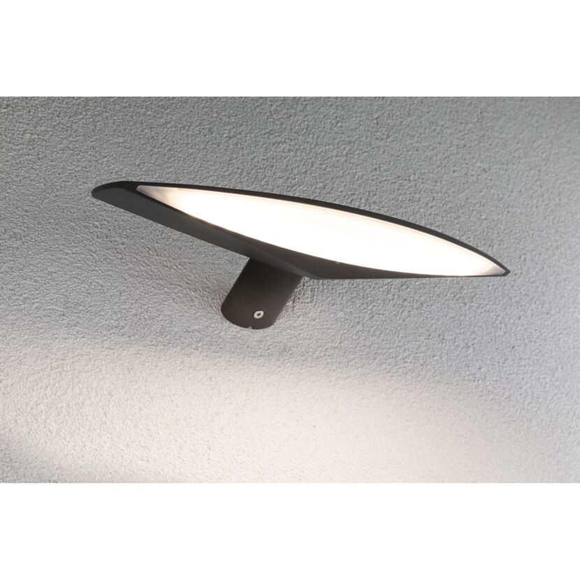 Schwarze Solar-Wandleuchte Kiran an Hauswand