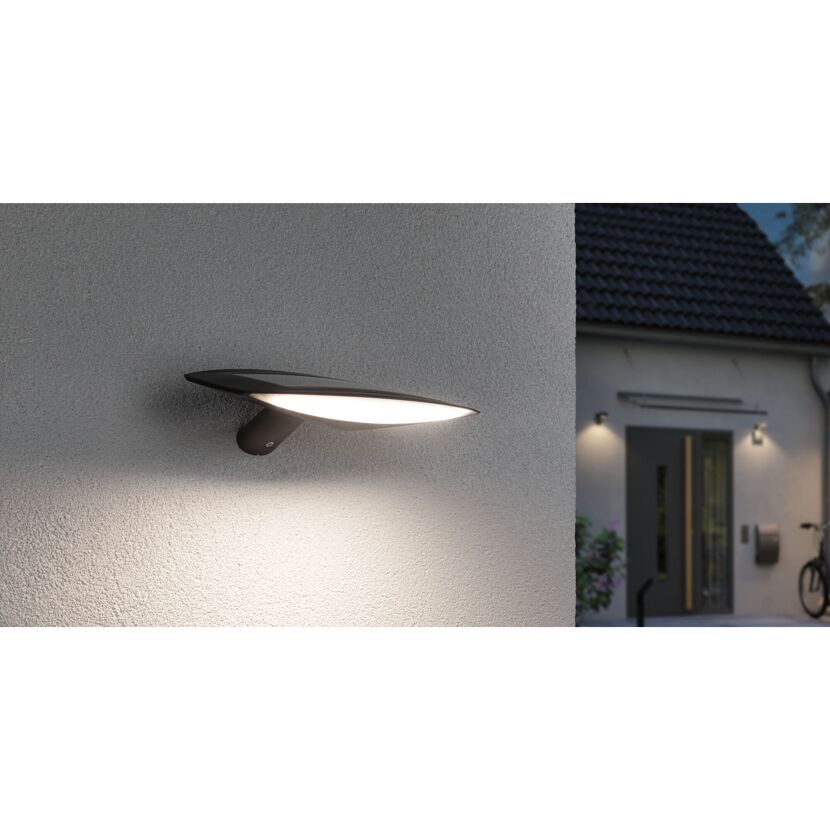 Solar Wandleuchte Kiran an Hauswand