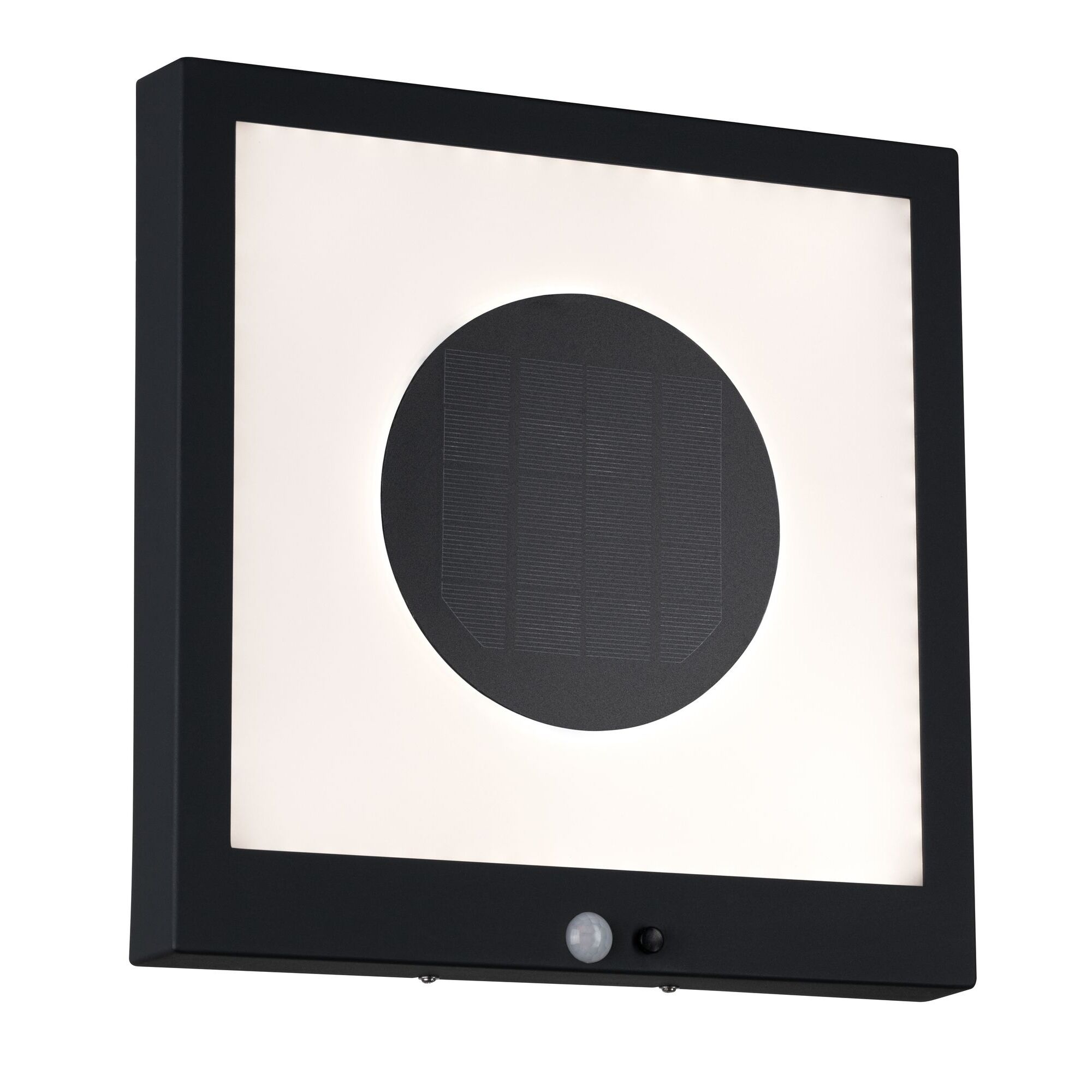 Schwarze Solar-Wandleuchte mit Bewegungsmelder