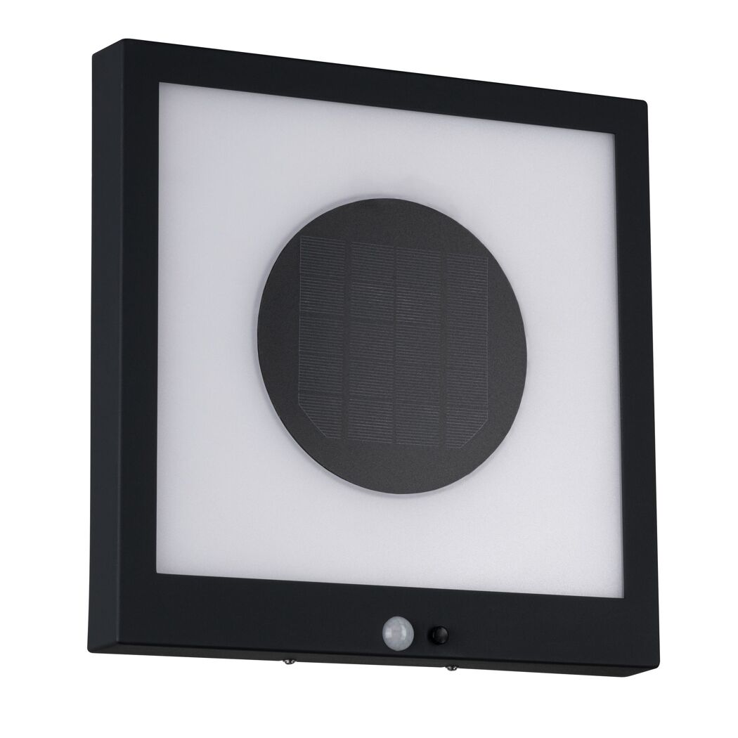 Schwarze Solar-Wandleuchte mit Bewegungsmelder
