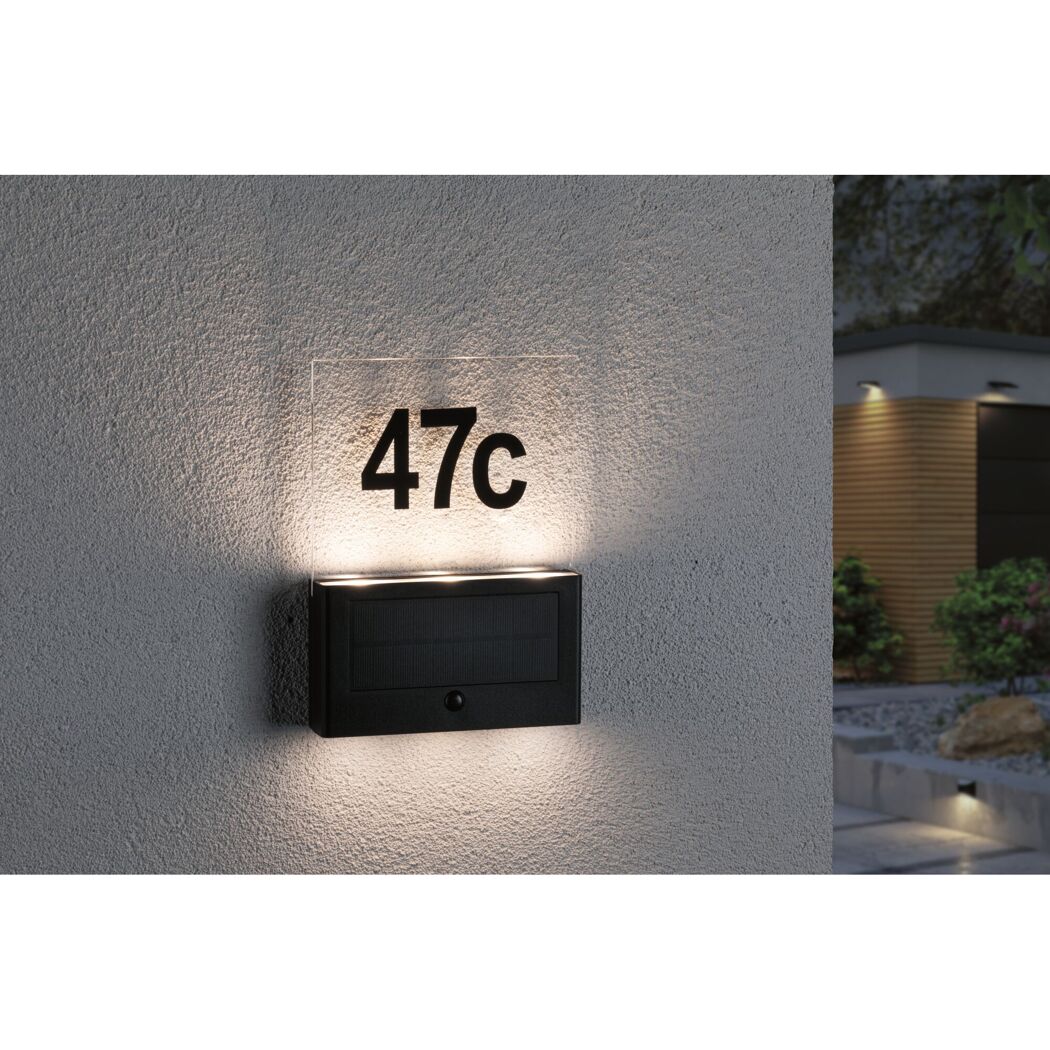 Solar-Hausnummernleuchte 'Neda' 20 lm warmweiß IP 44 16,3 x 22,6 x 3,7 cm