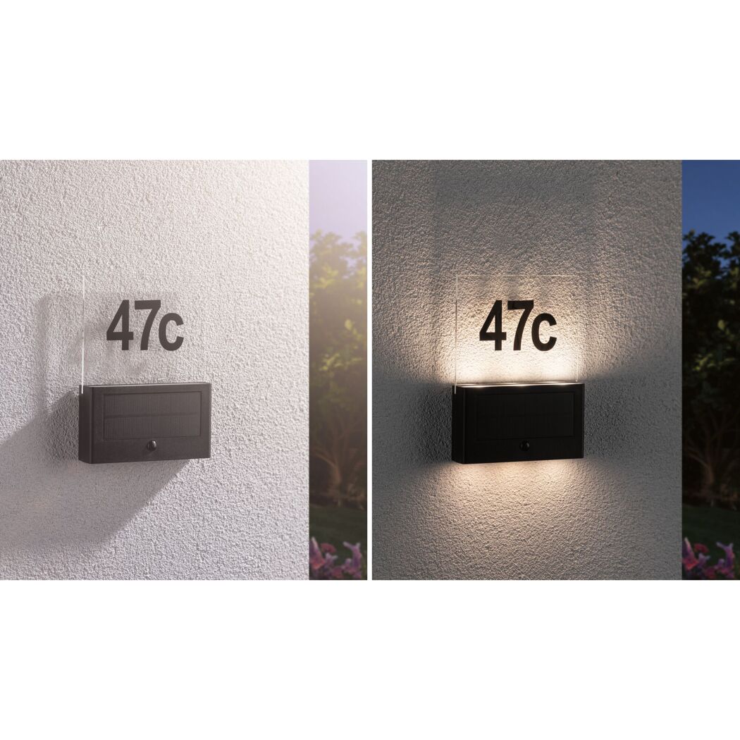 Solar-Hausnummernleuchte 'Neda' 20 lm warmweiß IP 44 16,3 x 22,6 x 3,7 cm
