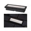 Solar Bodenleuchte Domenic, 20 x 8 cm, in schwarz, in Nahaufnahme und eingebaut.