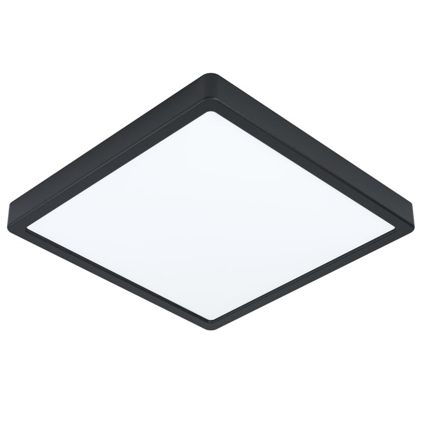 Quadratische LED-Deckenleuchte mit schwarzem Rahmen