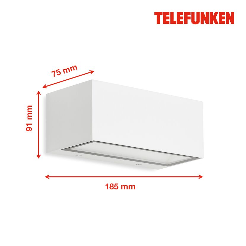 LED-Außenwandleuchte 'Monaco' weiß 18,5 x 7,5 x 9,1 cm
