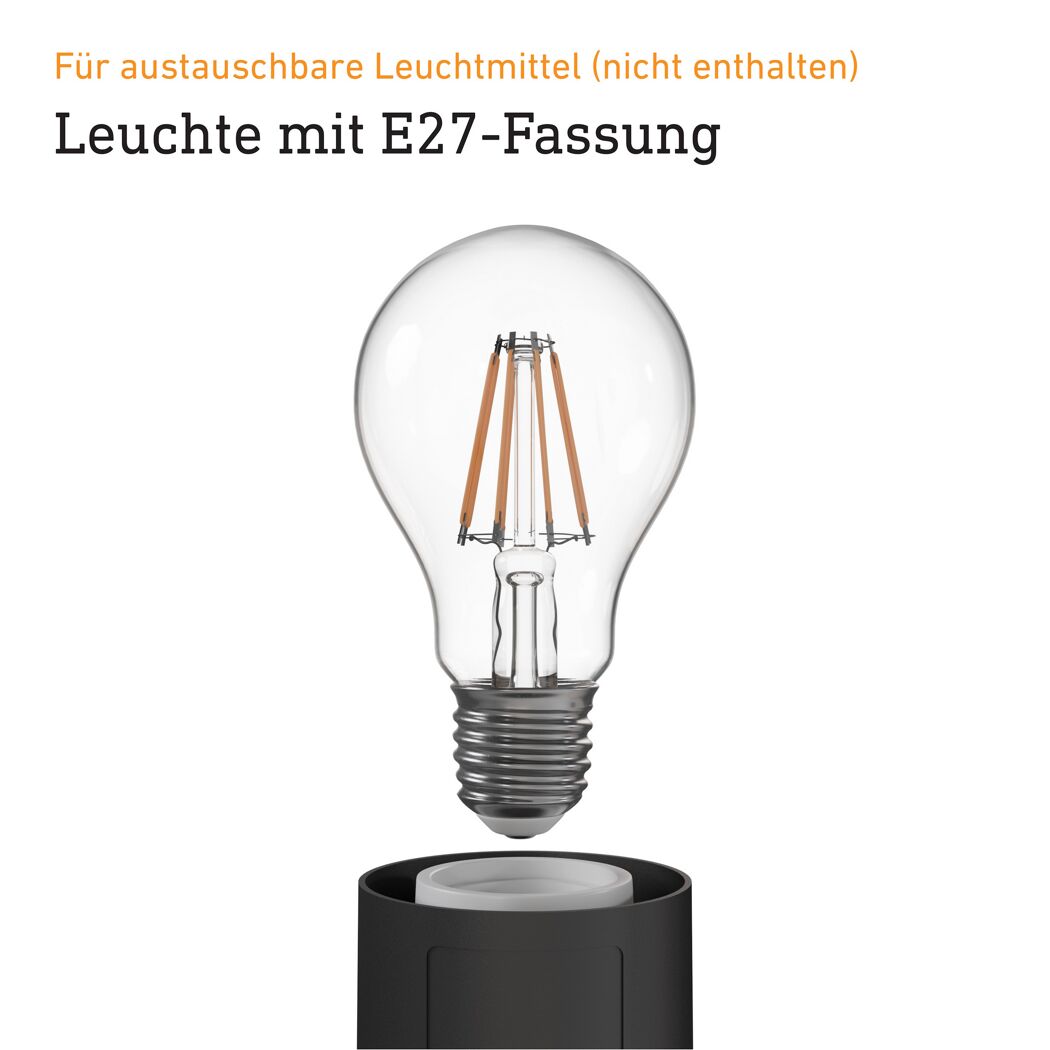 Außenwandleuchte 'L 12' 60 W IP 44 15,5 x 10,8 x 27,2 cm