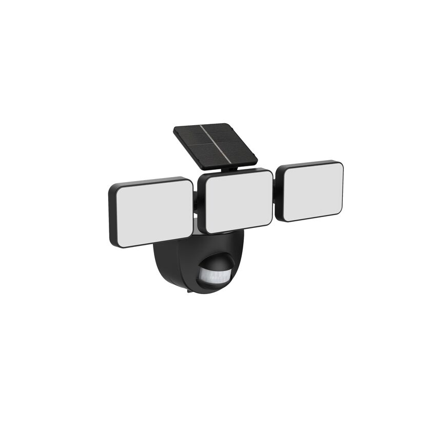Solar-LED-Wandstrahler 'Houston' mit Bewegungsmelder schwarz 35,3 x 20,3 cm