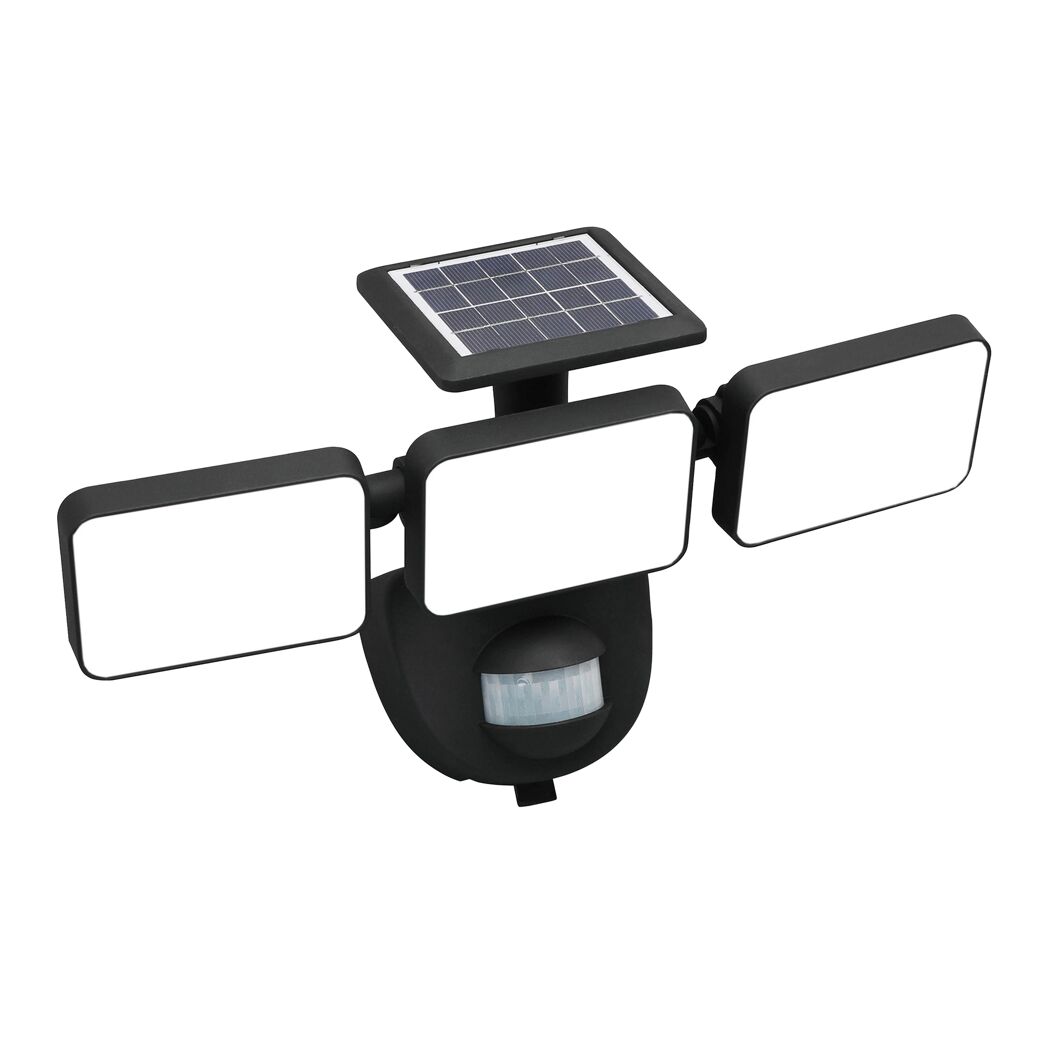 Solar-Außenwandleuchte 'Houston' mit Bewegungssensor 1200 lm tageslichtweiß IP 44 35,3 x 20,3 cm
