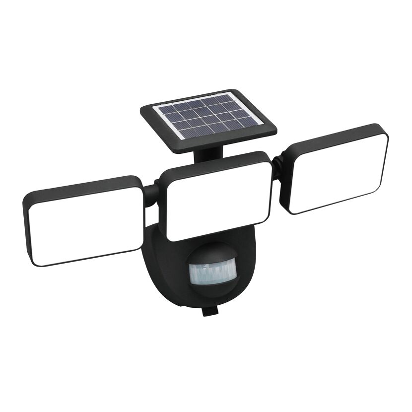 Solar-LED-Wandstrahler 'Houston' mit Bewegungsmelder schwarz 35,3 x 20,3 cm