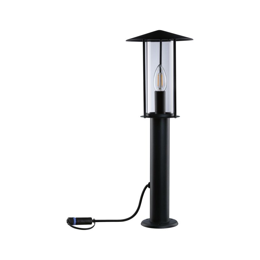 Schwarze Plug & Shine Pollerleuchte