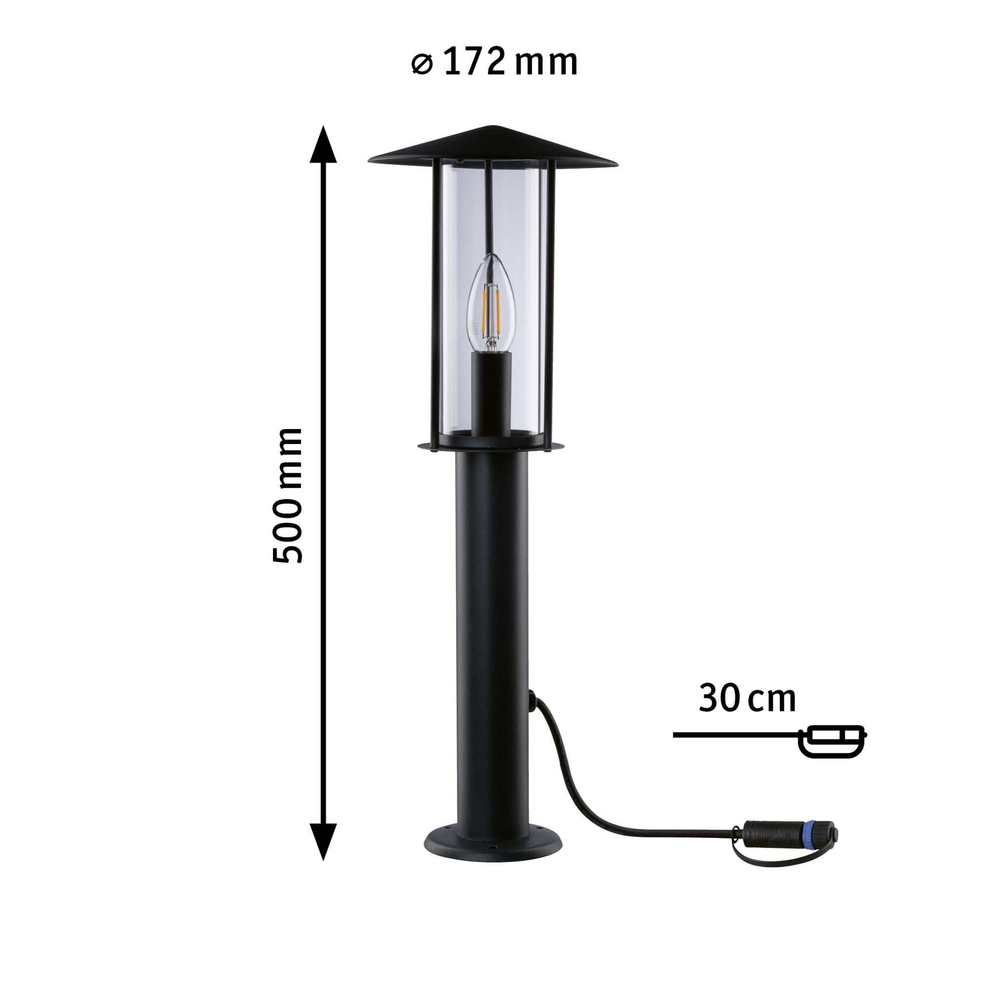 Pollerleuchte 'Plug & Shine Classic' 2 W anthrazit + product picture