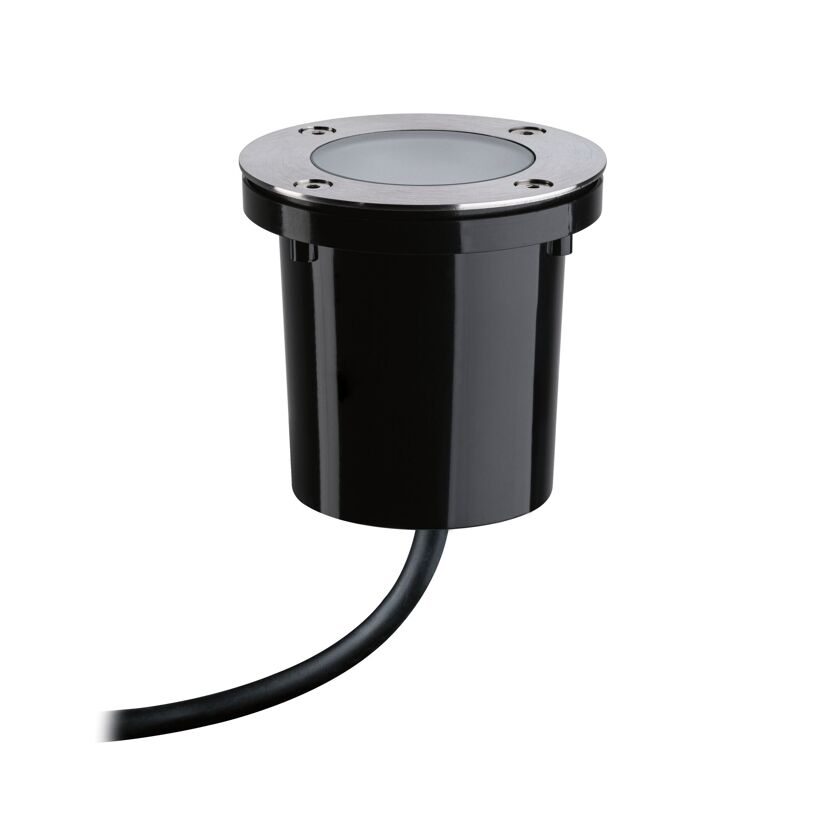 Schwarzer Plug & Shine Bodenstrahler mit Kabel